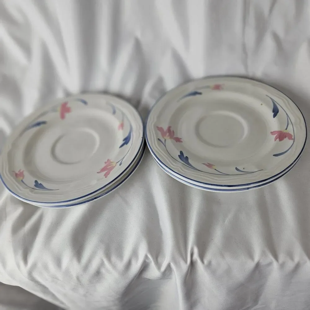 Lot of 6 AVONLEA by Citation Com Panies Saucer  Plates Vintage No Chips